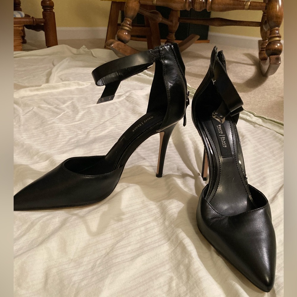 WHBM close-toes heels with an ankle strap